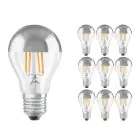 Multipack 10x Ledvance  Classic LED E27 Pear Filament Mirror 6.5W 650lm - 827 Extra Warm White | Replaces 50W